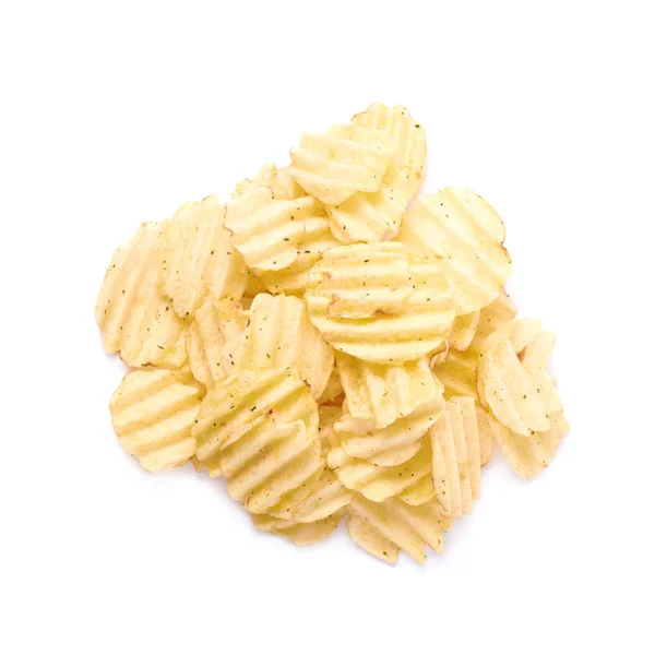 Pile of multiple potato chips isolated — Stock Photo, Image