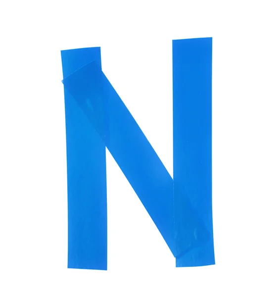 Carta N símbolo feito de fita isolante — Fotografia de Stock