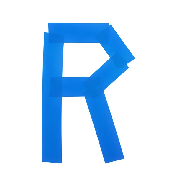 Letter R symbol made of insulating tape — Stock Photo, Image