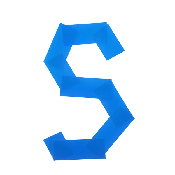 Letter S symbol made of insulating tape — Stock Photo, Image