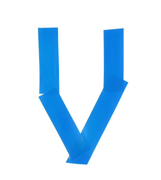 Letter V symbol made of insulating tape — Stock Photo, Image