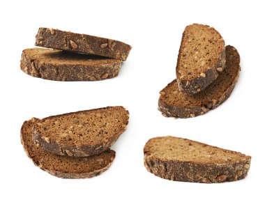 İzole dilimlenmiş ekmek kompozisyon