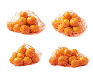 Örgü çanta izole mandalina tam