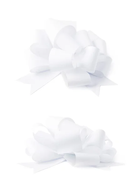 Pewien dekorujący wstążka łuk prezent na białym tle — Zdjęcie stockowe