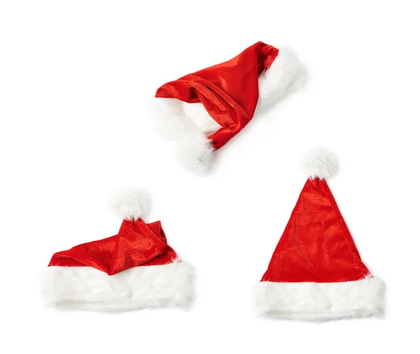 Chapéu vermelho Santas isolado — Fotografia de Stock
