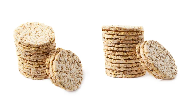 Montón de galletas de arroz de dieta aisladas — Foto de Stock