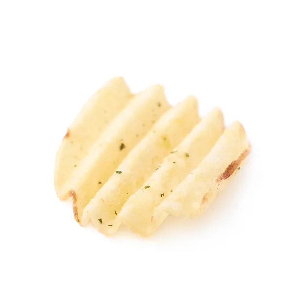 Enkel potatis flisa chipsen isolerade — Stockfoto