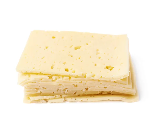 Kupie plastry sera na białym tle — Zdjęcie stockowe