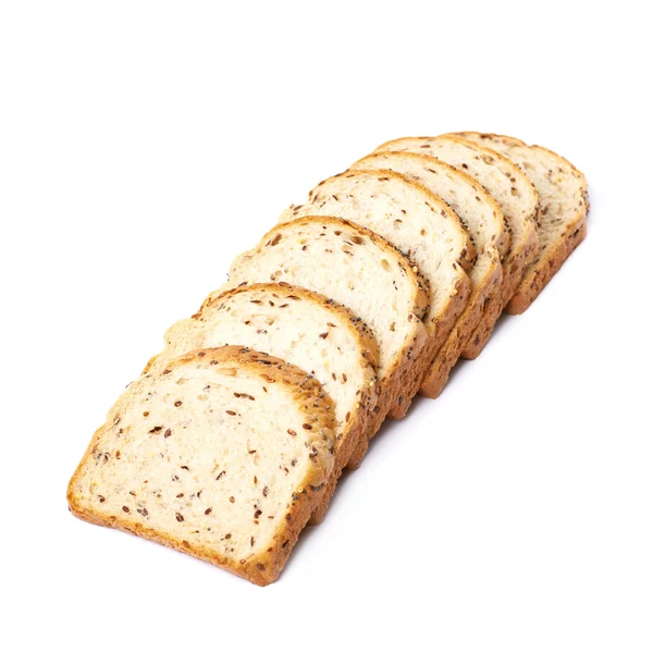 Aufgeschnittenes Weißbrot isoliert — Stockfoto