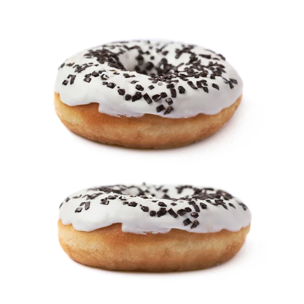 Donut Teig mit einer Glasur isoliert — Stockfoto