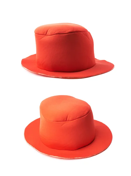 İzole kırmızı pervane palyaçolar şapka — Stok fotoğraf