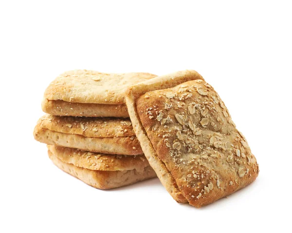 Biały chleb bułki skład — Zdjęcie stockowe