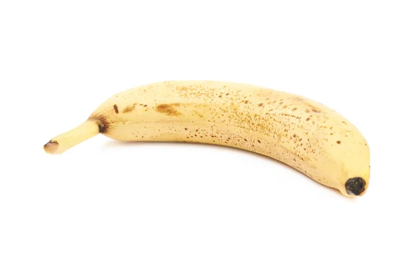 Enda fläckig banan isolerade — Stockfoto