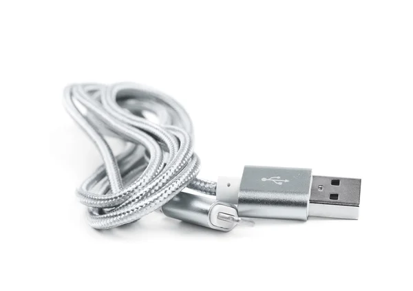 Складной кабель USB молнии изолирован — стоковое фото