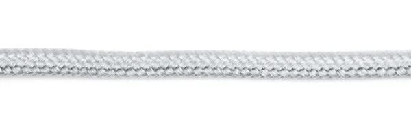 Фрагмент срібної металевої мотузки ізольовано — стокове фото