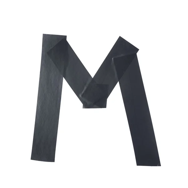 Letter M symbol made of insulating tape — Stock Photo, Image