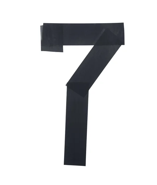 Número siete símbolo hecho de cinta aislante — Foto de Stock