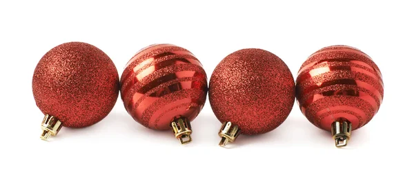 Line of Christmas balls isolated — Stock Photo, Image