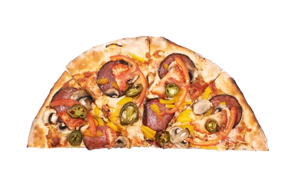 Metade de uma pizza mexicana isolada — Fotografia de Stock