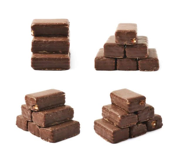 Piramide van chocolade snoepjes — Stockfoto