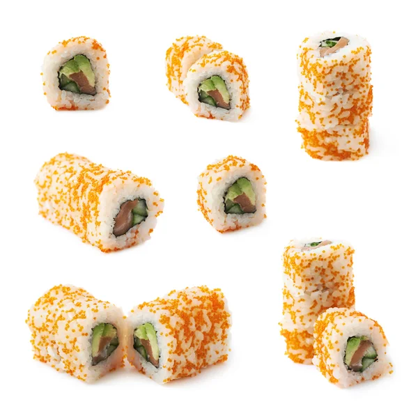 Californië zalm roll sushi geïsoleerd — Stockfoto