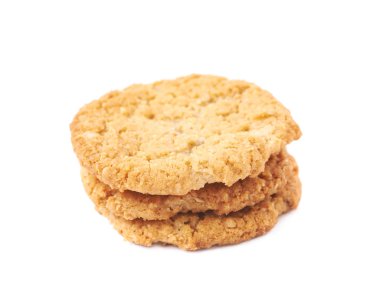 Yulaf ezmeli kurabiye izole yığın yığını