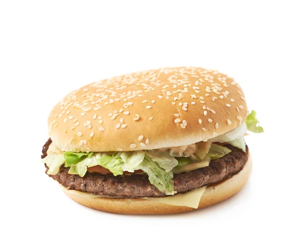 Čerstvý hamburger, samostatný — Stock fotografie
