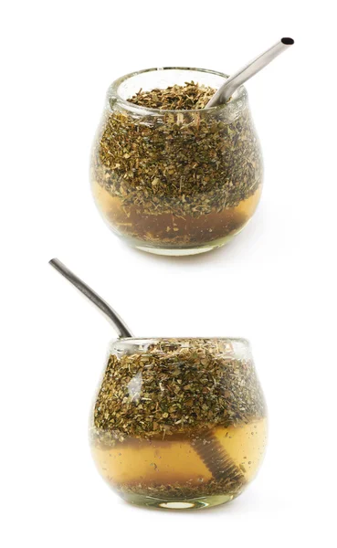 Mate kalebass glaskärl isolerade — Stockfoto