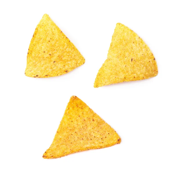 Enkele maïs tortilla chip geïsoleerd — Stockfoto