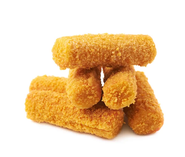 Pile of breaded crab sticks isolated — Stock Photo, Image