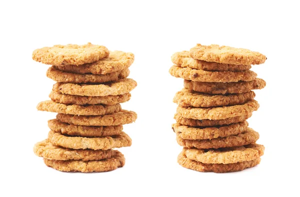 Pile stack of oatmeal cookies isolated — Stock Photo, Image