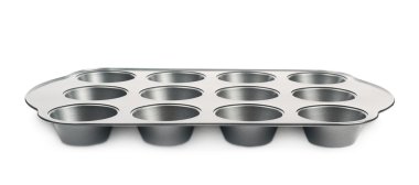 Metal muffin pan izole