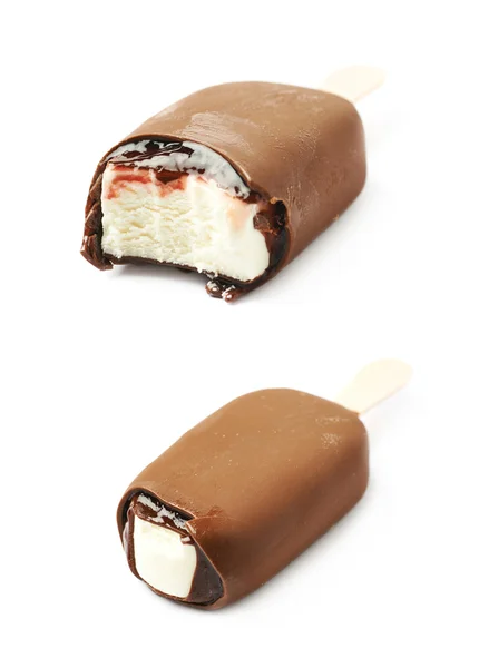 Vanilla ice cream bar on a stick