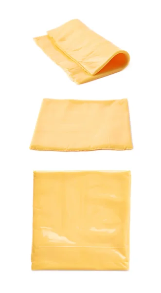 Singola fetta di formaggio fuso — Foto Stock