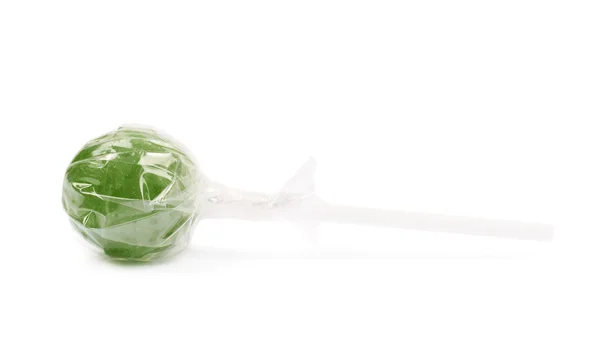 Groene lollipop snoep geïsoleerd — Stockfoto