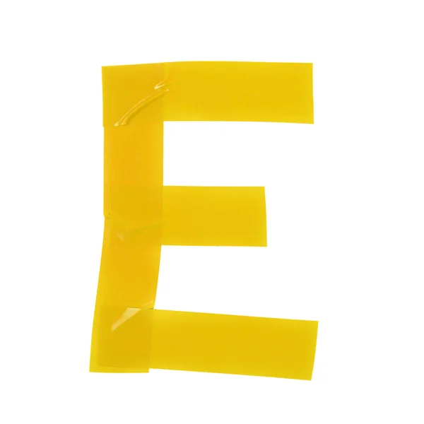 字母 E 符号制成的绝缘胶带 — 图库照片