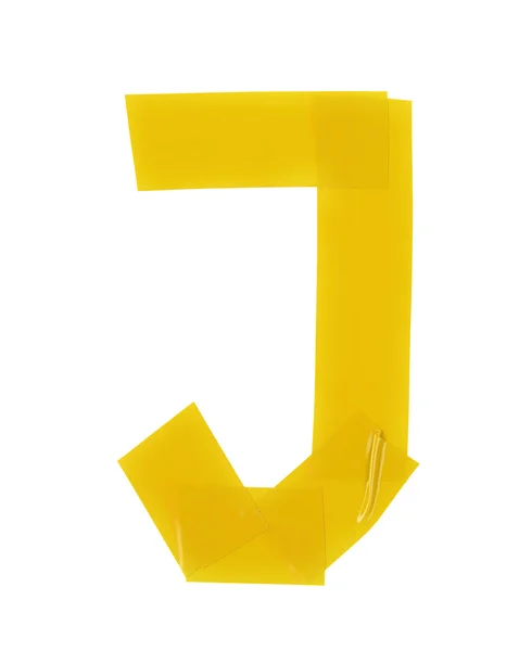 Letter J symbol made of insulating tape — Stock Photo, Image