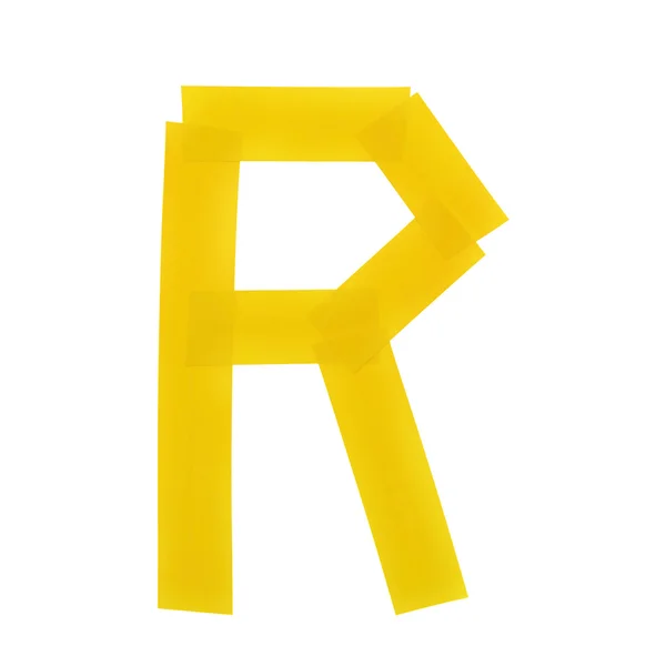 字母 R 符号制成的绝缘胶带 — 图库照片