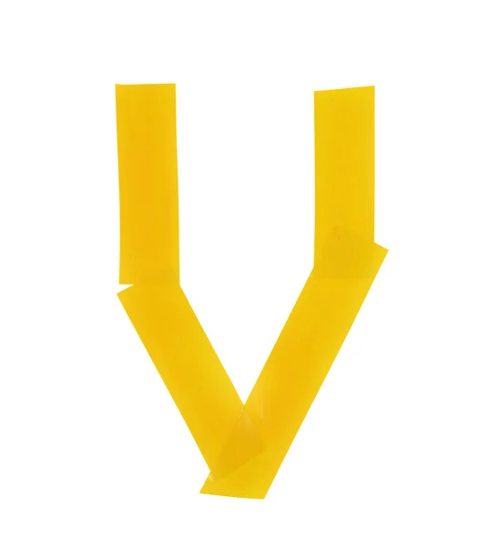 字母 V 符号制成的绝缘胶带 — 图库照片