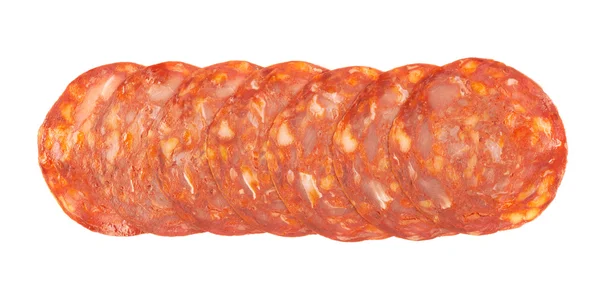 Italian sausage salame ventricina isolated — Stock Photo, Image