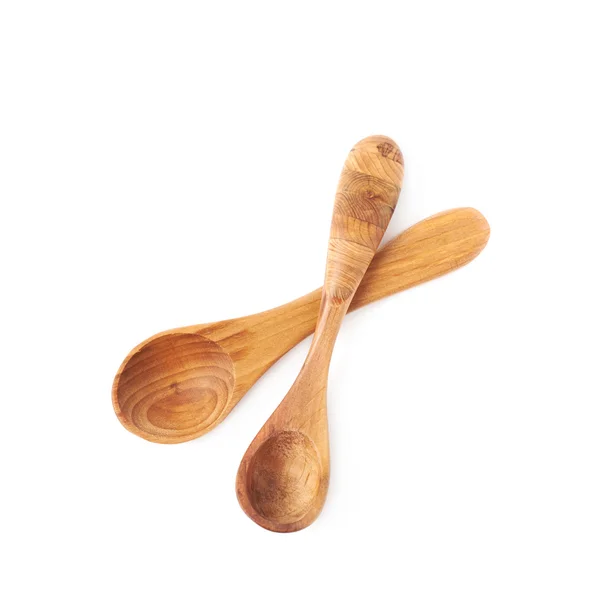 Wooden serving spoon isolated — Stock Photo, Image