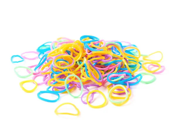 Pile of multiple loom bands isolated — Stock Photo, Image