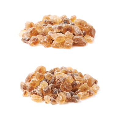 Kahverengi taş şeker kristalleri yığını