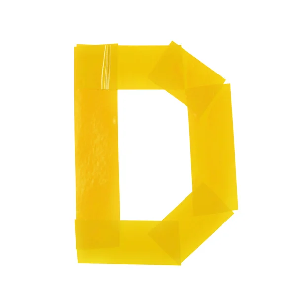 Letter D symbool gemaakt van isolerend tape — Stockfoto