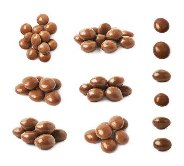 Schokolade glasierte Nussbonbons isoliert — Stockfoto