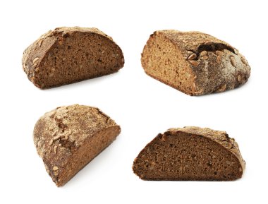 İzole bir ekmek somun yarısı