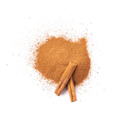 İzole toz tarçın yığını