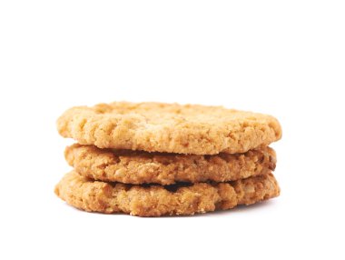 Yulaf ezmeli kurabiye izole yığın yığını