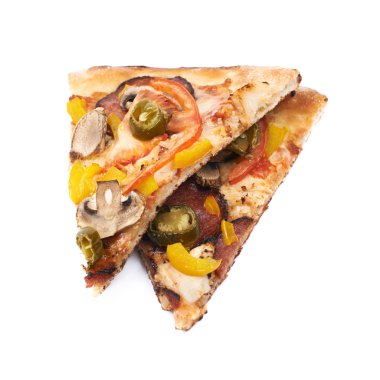 Dilim izole bir Meksika pizza