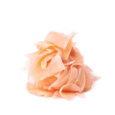 Marine zencefil dilimleri izole yığını